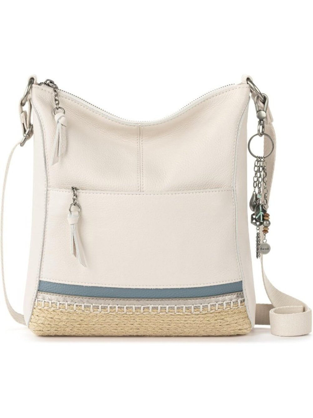 Women's Costal Block Suede Crossbody Purse Zipper Closure with Adjustable Strap